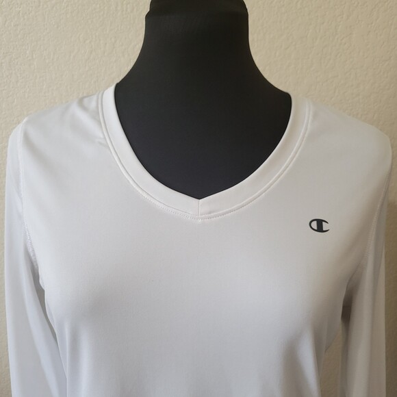 Champion PowerTrain Vapor white V neck womens long sleeve active top size medium - Picture 3 of 8